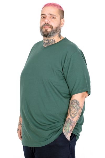 Büyük Beden LİKRALI T-Shirt V Yaka 20150 BENETTON