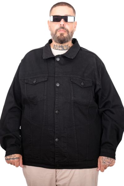 Plus Size Mens Denim Jacket 22800 B.BLACK