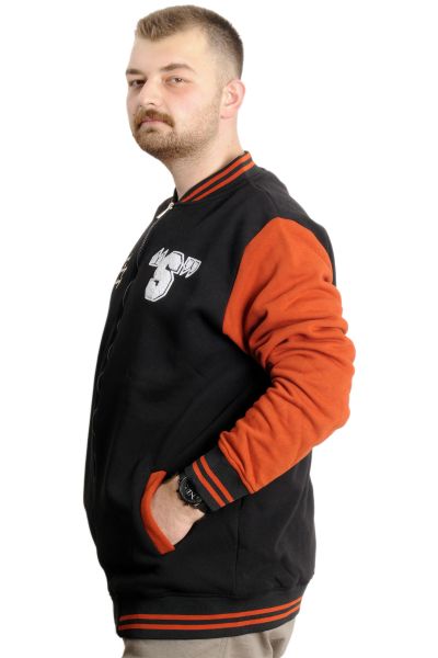 Big Size Mens College Coat Ceket 23631 Black