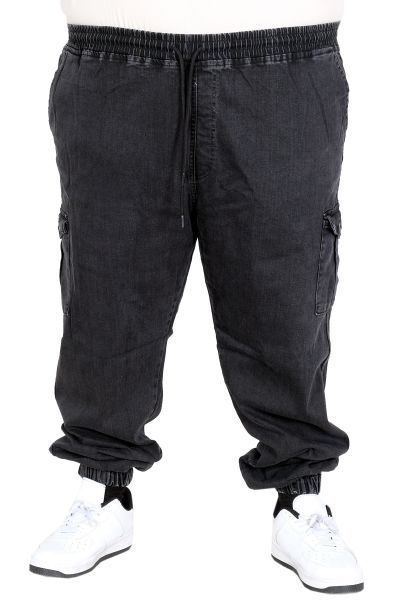 Plus Size Men Chief Denim Jogger Pants 23919 Smoke