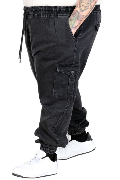 Plus Size Men Chief Denim Jogger Pants 23919 Smoke