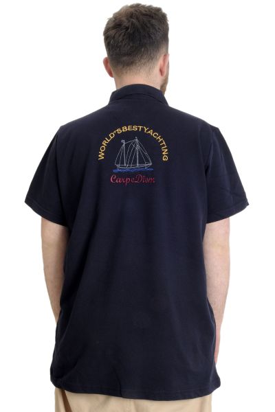 Büyük Beden Erkek T-shirt Polo CARPE DIEM 23333 Lacivert [product_color]
