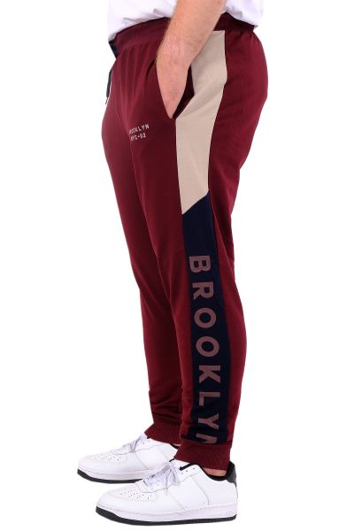 Big Size Mens Sweatpants Interlock Garnili BROOKLYN 24517 Plum