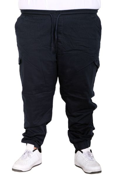 Big Size Men Linen Cargo Jogger Pants 25911 Navy