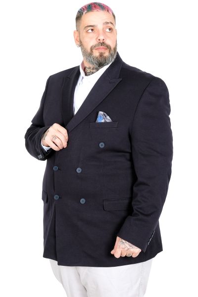 Büyük Beden Erkek Kruvaze Blazer Ceket 26021 LACİVERT