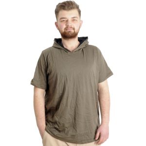 Erkek T-Shirt Kapüşon Yaka 21115 Haki