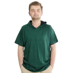 Oversize Tshirt Bisiklet Yaka Kapşon Basic 21115 Nefti