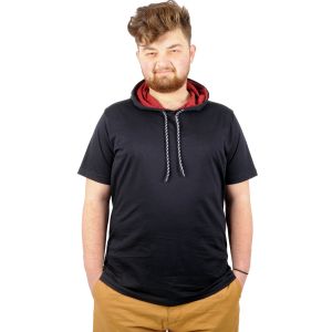 Oversize Tshirt Kapşon Basic 21115 Lacivert