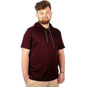 Oversize Tshirt Kapşon Basic 21115 Mürdüm