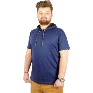Oversize Tshirt Kapşon Basic 21115 İndigo