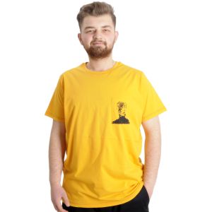 Büyük Beden Erkek T-shirt FINGERMARK 23201 Hardal