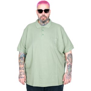 Büyük Beden Erkek T-Shirt Polo Yaka Cepli Klasik 20550 Çağla