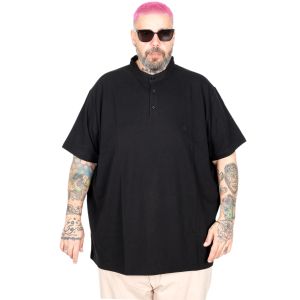 Tişört Düğmeli Hakim Yaka T-Shirt U24339 Siyah