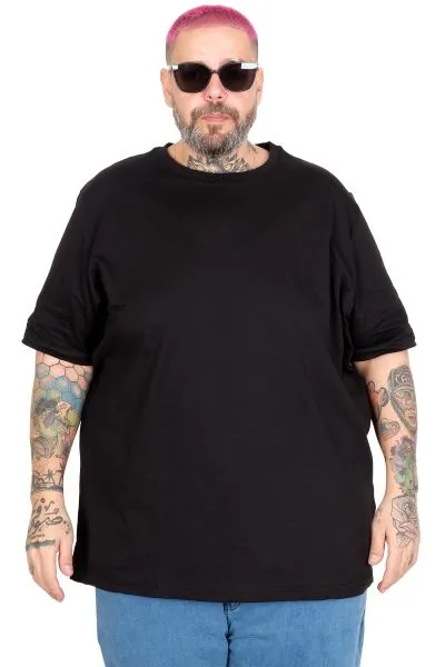 Big Size T-Shirt Basic U26200 BLACK
