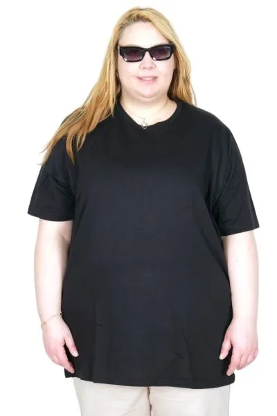 Big Size Tshirt k26200 BLACK
