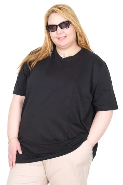 Big Size Tshirt k26200 BLACK
