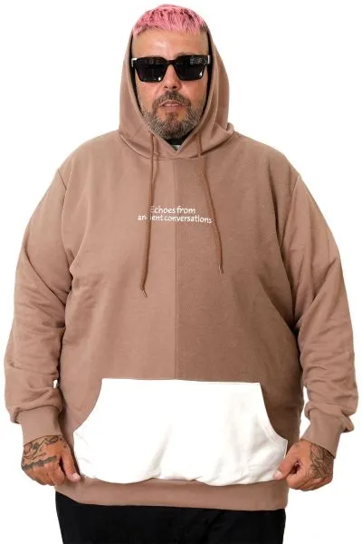Battal Erkek Sweatshirt Echoes Parçalı U25813