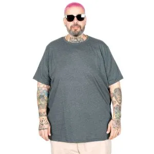 Big-Tall Men Round Collar T-Shirt Basic 20031 Antramelange