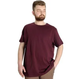 Büyük Beden Erkek Tshirt Bisiklet Yaka Basic 20031 Mürdüm