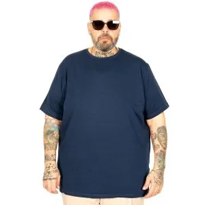 Big-Tall Men Round Collar T-Shirt with Lycra 20149 Indigo