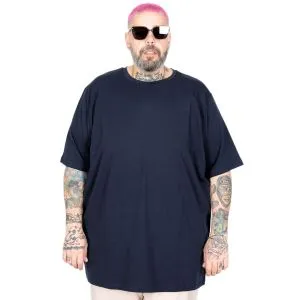 Big-Tall Men Round Collar T-Shirt with Lycra 20149 Navy Blue