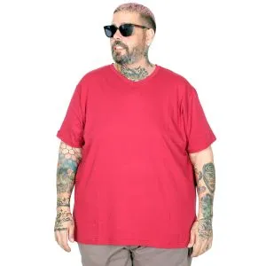 Big-Tall Men V Collar T-Shirt with Lycra 20150 Burgundy