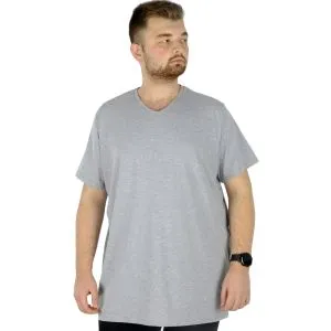 Big-Tall Men V Collar T-Shirt with Lycra 20150 Gray Melange