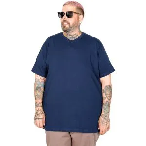 Big-Tall Men V Collar T-Shirt with Lycra 20150 Indigo