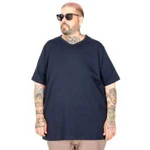 Big-Tall Men V Collar T-Shirt with Lycra 20150 Navy Blue