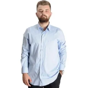 Big Size Mens Classic with pocket Shirt Elastic 20350 Blue