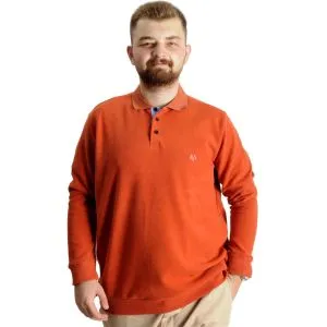 Big Tall Mens Polo Sweatshirt Velvet substitute 20440 Cinnamon