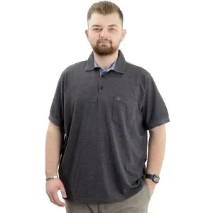 Big+Mens Tshirt Polo with pocket Classic Pike 20552 Antrasit