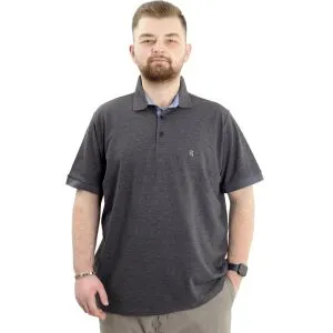 Big+Mens Tshirt Polo Classic Pike 20553 Antrasit