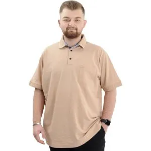 Big-Tall Men Polo T-Shirt With Pocket 20552 Beige
