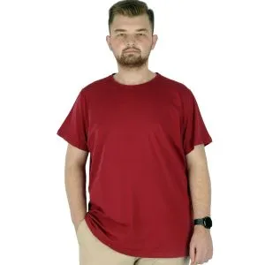 Big-Tall Men Round Collar T-Shirt with Lycra 20149 Burgundy