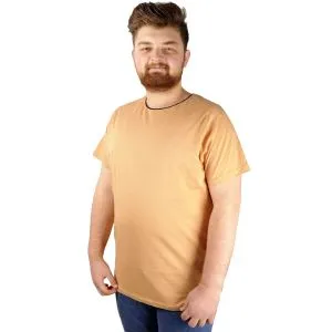 Big-Tall Men Round Collar T-Shirt with Lycra 20149 Mustard Color