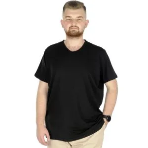 Big-Tall Men V Collar T-Shirt with Lycra 20150 Black