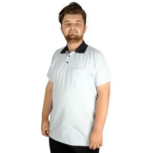 Big-Tall Mens Classic Short Sleeve Polo T-Shirts With Pocket 20550 Blue