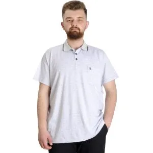 Big Size T shirt Polo Elastic Süprem with pocket 21558 Grey Melange