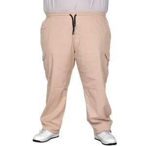Büyük Beden Pantolon Keten Kargo Jogger Milano 21912 Bej_64