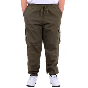 Big Size Men Gabardinee Cargo Jogger Pants Doğa 21927 Khaki