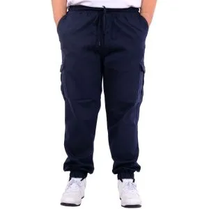 Big Size Men Gabardinee Cargo Jogger Pants Doğa 21927 Navy Blue