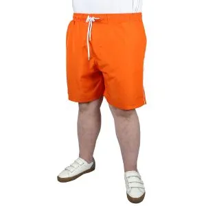 Big-Tall Men Swim Shorts White Line 21451 Orange
