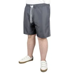 Big-Tall Men Swim Shorts White Line 21451 Anthracite