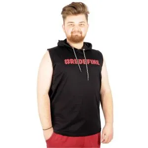 Big-Tall Men Sleeveless Hooded T-Shirt Redefine 21127 Black