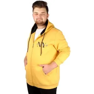 Big Tall Men s Sweatshirt with Hooded Pocket Zippered 20543 AnthraMelange Gray Color