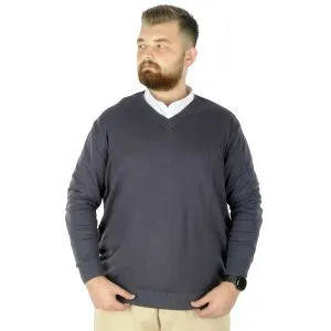 Big Tall Men Sweater V Neck 22206 Smoked