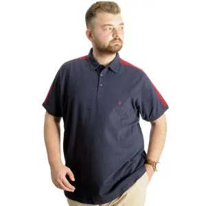 Big Size Mens T-Shirt Polo Wreath 22320 Navy Blue