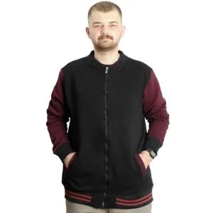 Big Size Mens College Coat 22618 Black-Plum