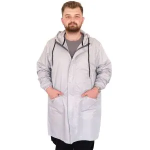 Plus Size Men's Raincoat Hooded 22700 Grey